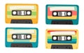 Set of four retro cassettes.